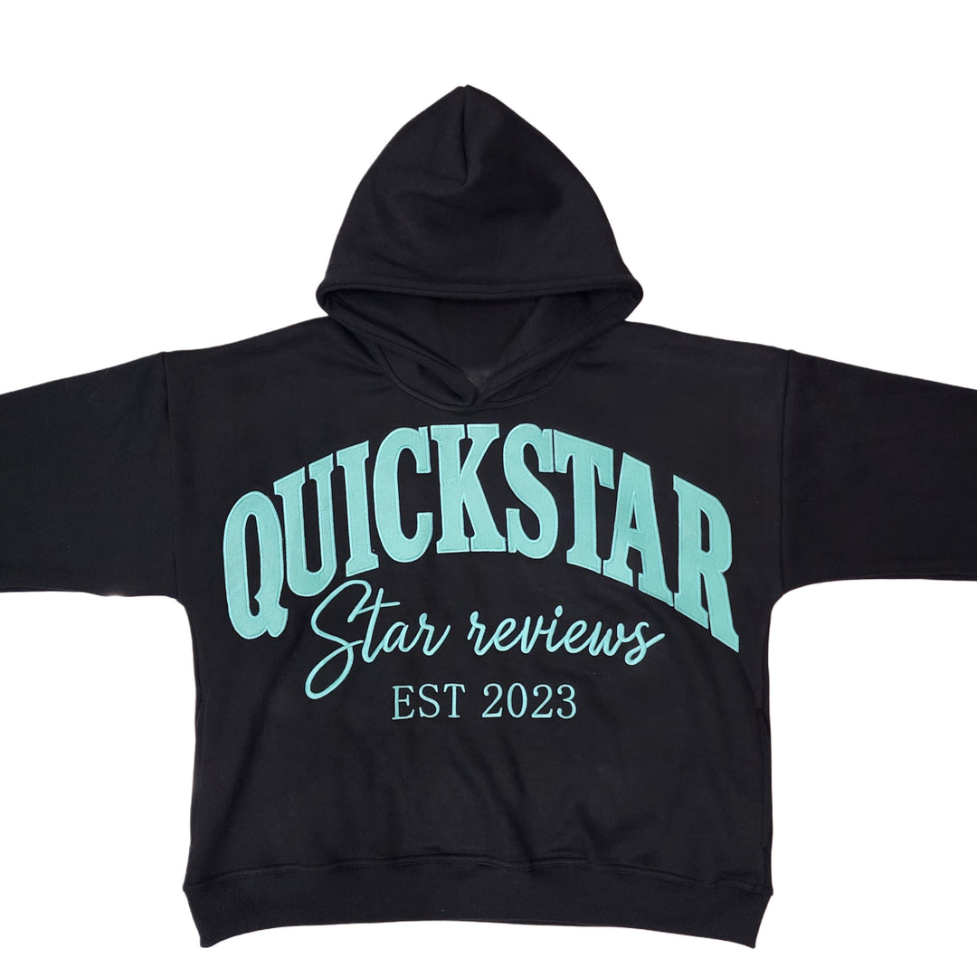 Aqua and black oversized hoodie
