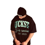 Load image into Gallery viewer, Black and aqua oversized tee
