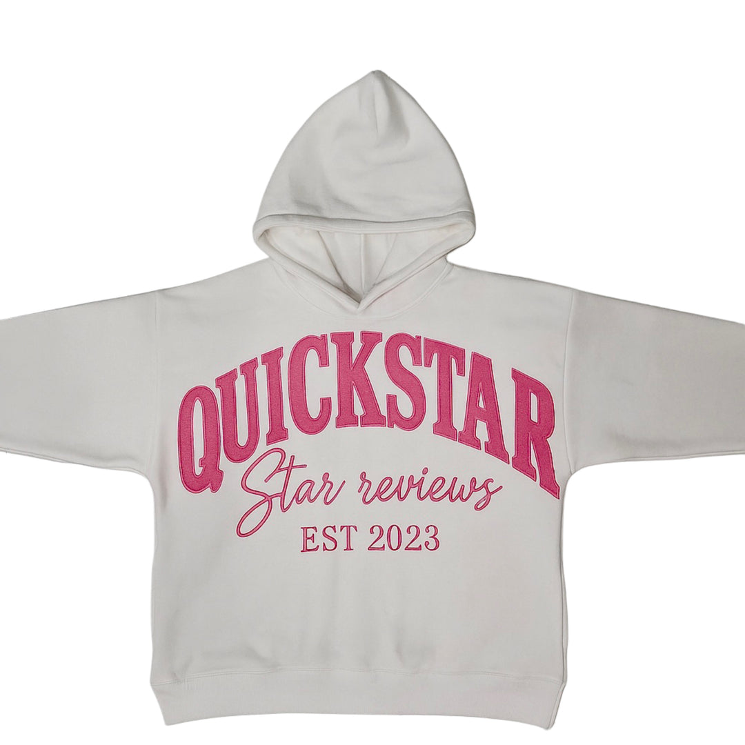 White and pink oversized hoodie