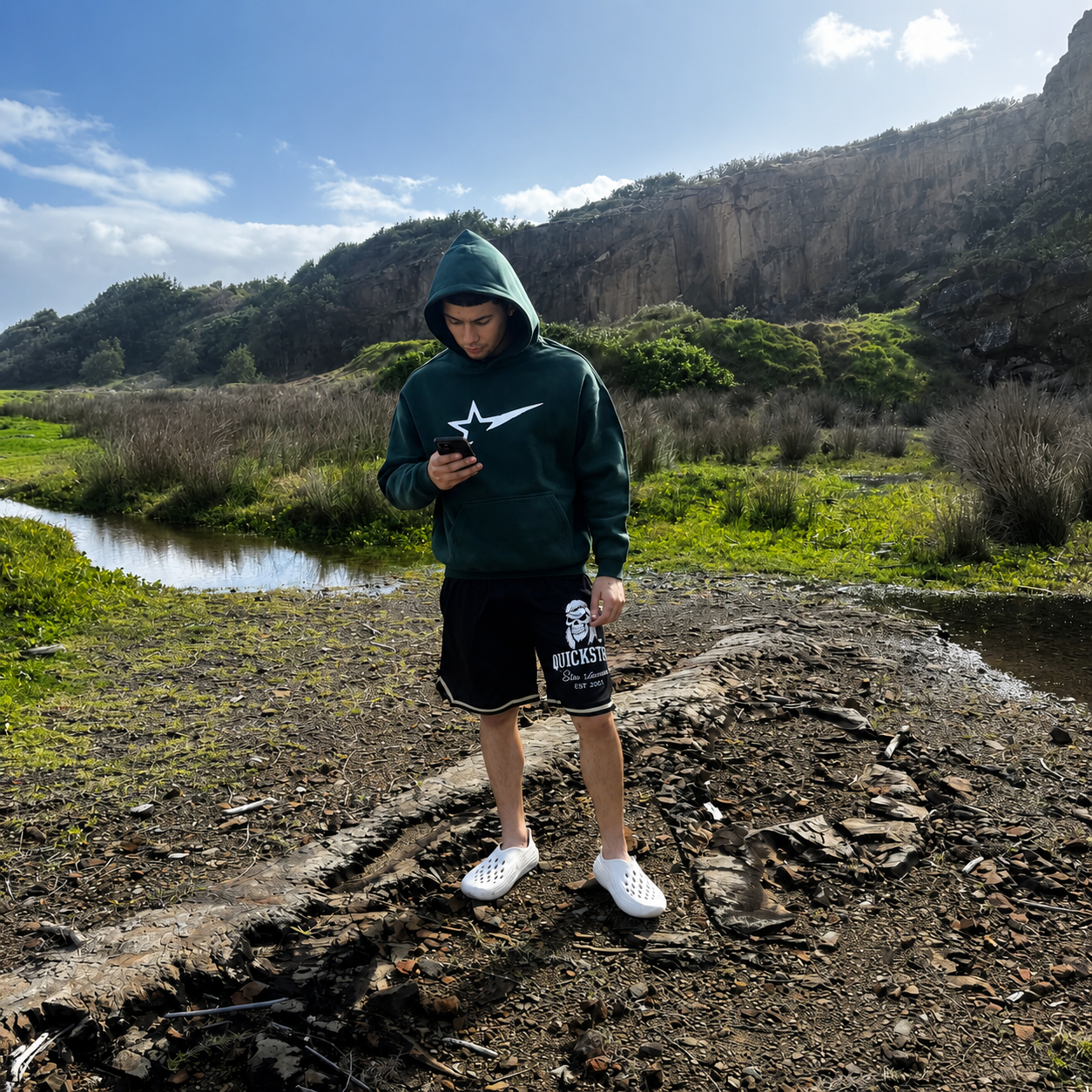 Dark Green classic  hoodie