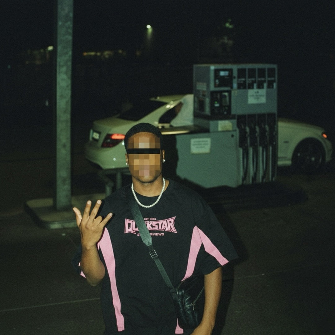 Black and pink sport tee