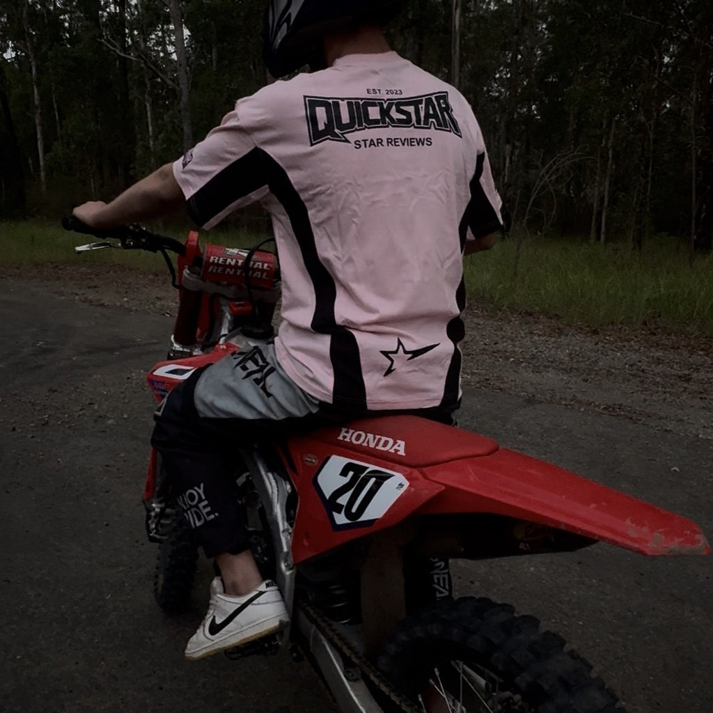 Pink and black sport tee